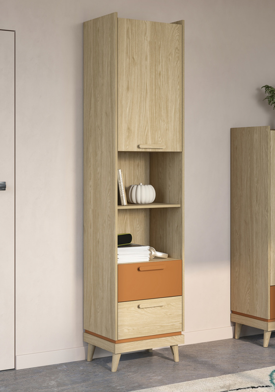 Regał wysoki 50 cm na książki do pokoju młodzieżowego SCANDI