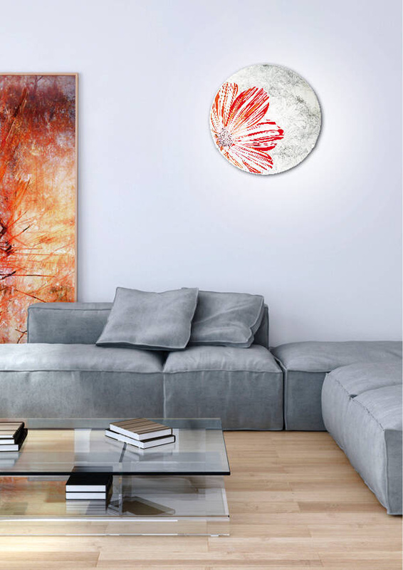 Czerwona lampa sufitowa plafon do salonu SPRING 2xE27 metal szkło