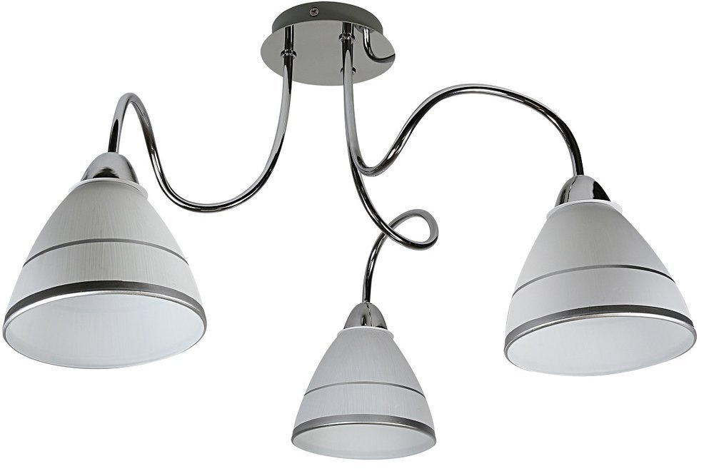 Srebrna lampa sufitowa wisząca do salonu ELF szkło metal 3xE14