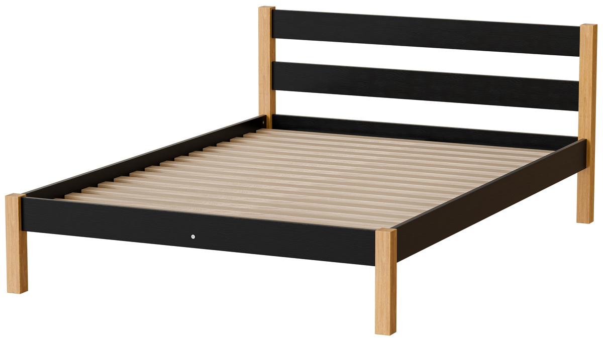 Nowoczesne drewniane łóżko 140x200 cm ze stelażem IVALO
