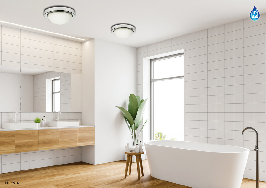 Srebrny plafon sufitowy do łazienki IP44 28 cm RODA szklany