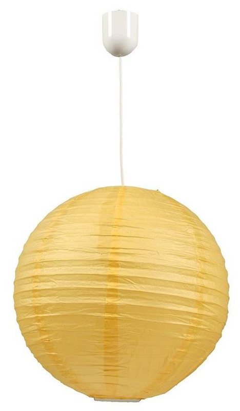 Żółta lampa wisząca kula papierowa regulowana do salonu KOKON 1 punkt światła