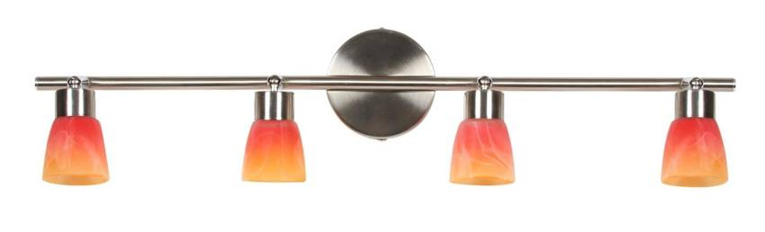 Lampa sufitowa listwa 4-płomienna nikiel mat DROPS do salonu