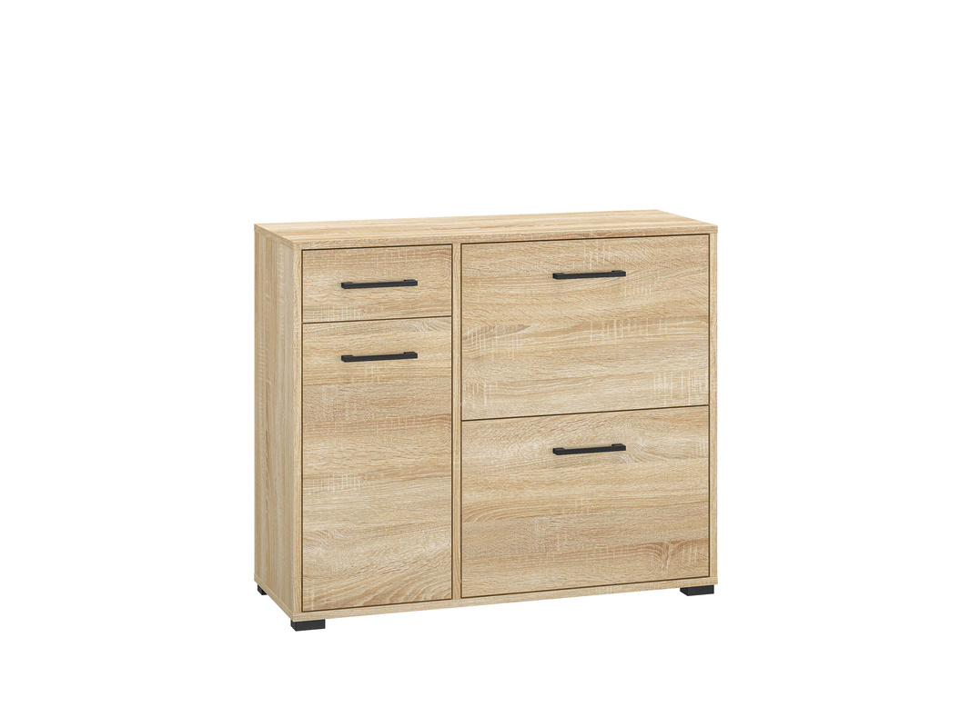 Pojemna szafka na buty do przedpokoju 90 cm CARO dąb sonoma