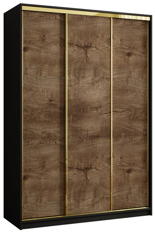 Szafa przesuwna do przedpokoju 150 cm GOLD NEW dąb lefkas