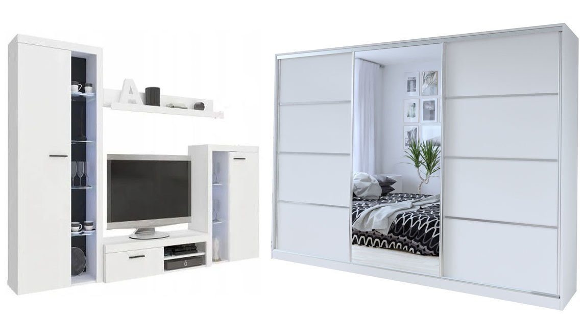 Meblościanka do salonu SAMBA Szafa z lustrem TOP 280