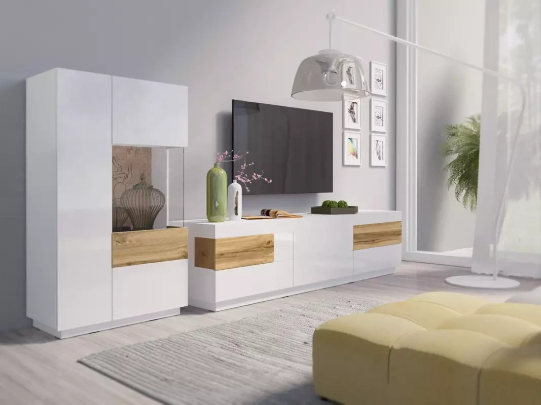 Meblościanka w białym połysku 280 cm KOBE