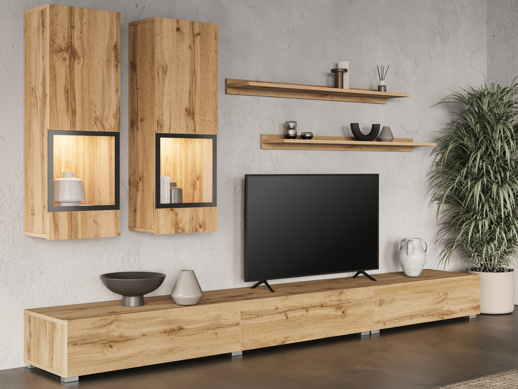 Meblościanka do salonu dąb wotan BARRET