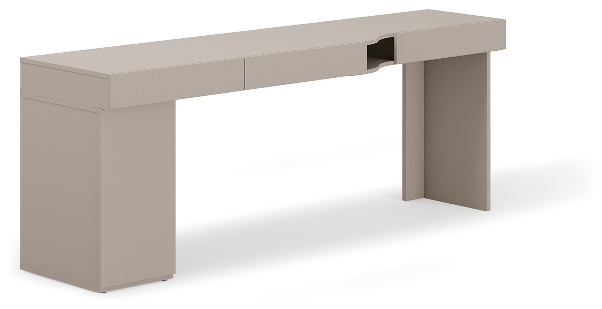 Biurko lewe młodzieżowe z kontenerkiem WOOW clay gray