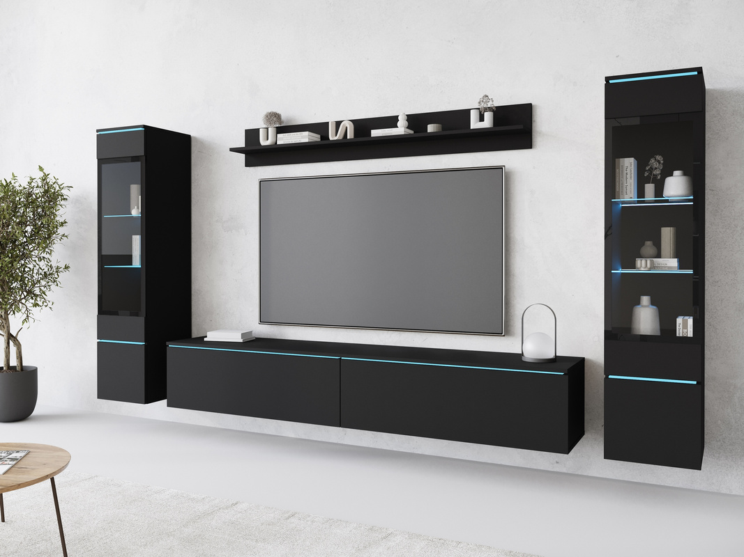 Nowoczesna meblościanka do salonu z szafką RTV VELLORE XL