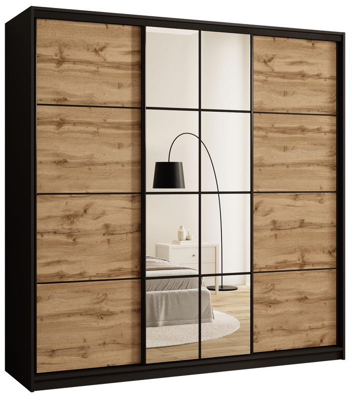 Trzydrzwiowa loftowa szafa przesuwna do sypialni 200 cm EDGE