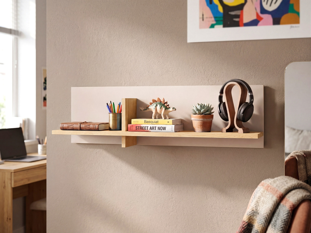 Półka ścienna na książki 90 cm wisząca do pokoju młodzieżowego LUMI