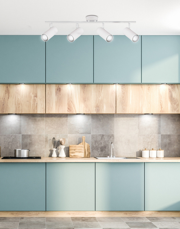 Biała lampa sufitowa nad lustro 4-punktowa do łazienki COLLY metal