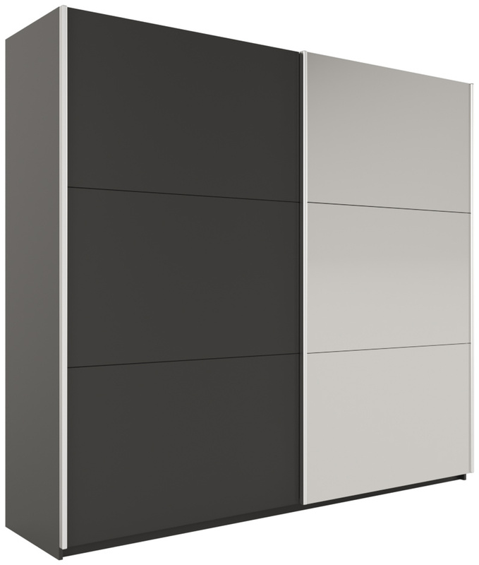 Czarna nowoczesna szafa przesuwna z lustrem 225 cm VASCO