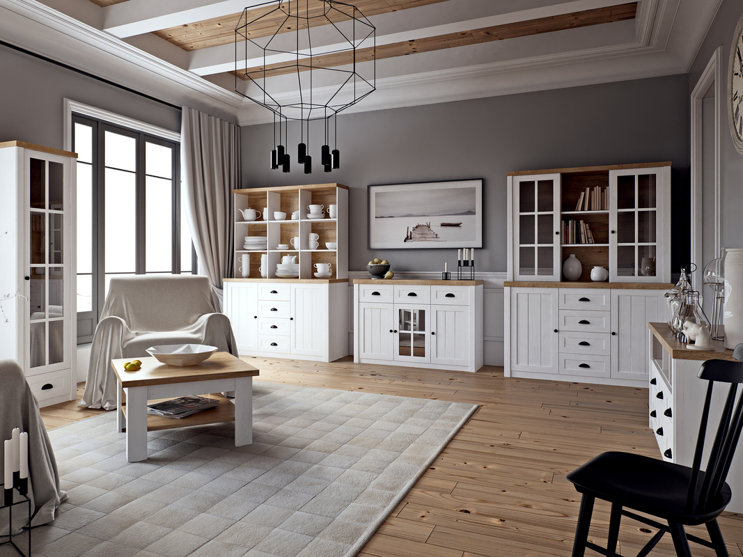 Zestaw białych mebli do salonu PALAZO