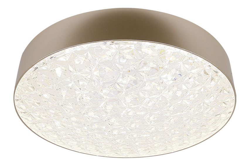 Złoty plafon LED zintegrowany zmienna barwa światła do salonu LUXIS