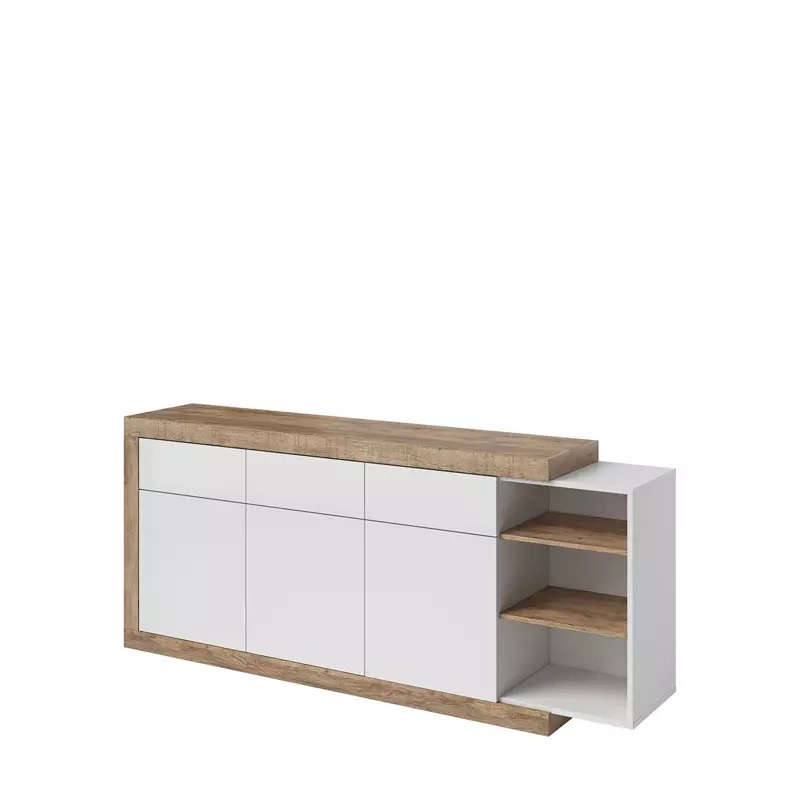 Komoda do salonu 200 cm FRANK biały połysk