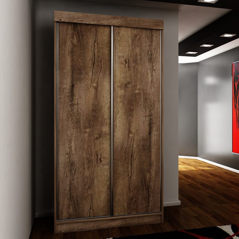 Dwudrzwiowa szafa 100 cm do sypialni TARO jesion ciemny