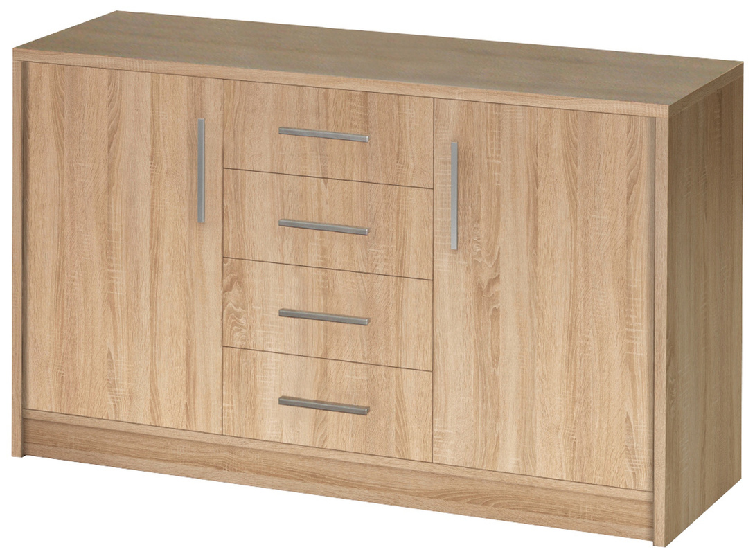 Dwudrzwiowa komoda z szufladami 140 cm GORDON