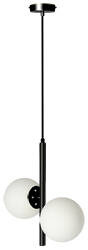 Czarna lampa wisząca Duo 2-punktowa z kloszami białymi E14 IP20