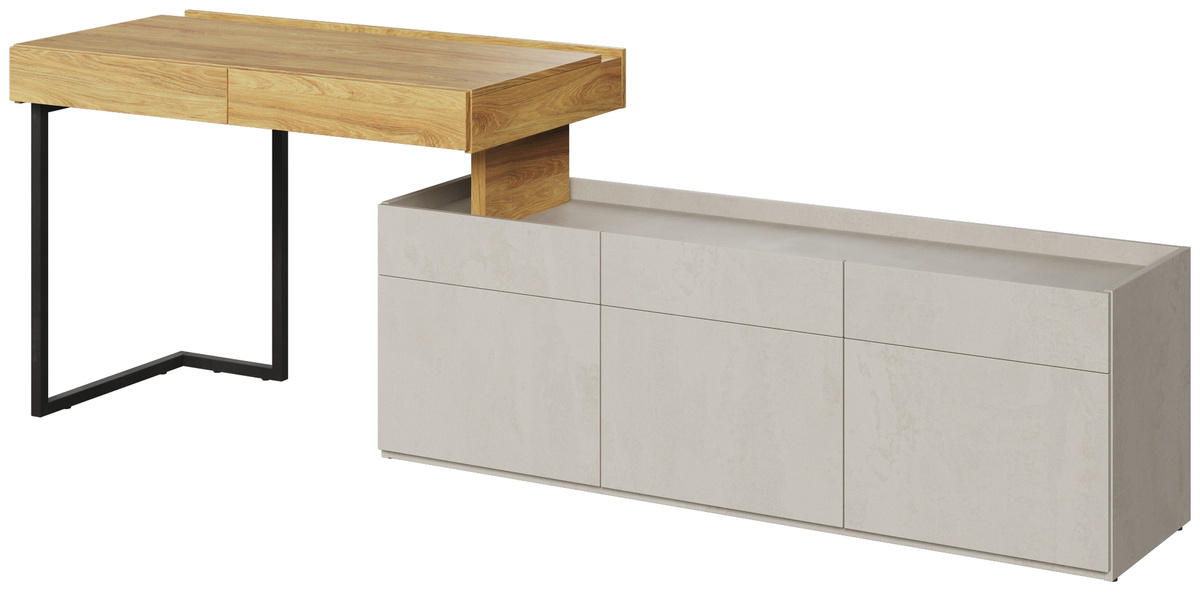 Nowoczesna meblościanka młodzieżowa z biurkiem i komodą TEEN FLEX