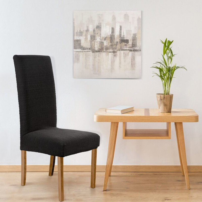 Pokrowiec na krzesło wodoodporny 35x30x55 cm czarny LUNEO elastyczny