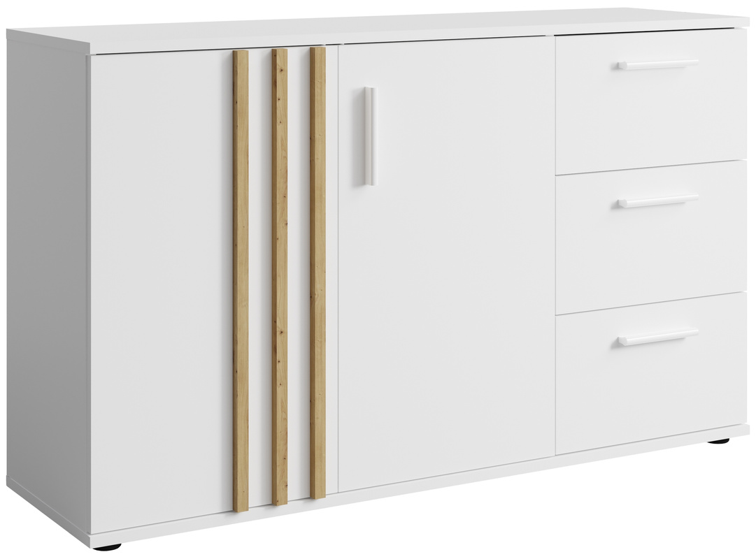 Nowoczesna komoda 120 cm dwudrzwiowa do salonu TALLY biała