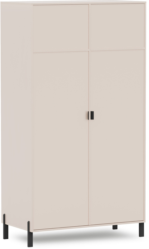 Beżowa szafa dwudrzwiowa do salonu sypialni CALISSA
