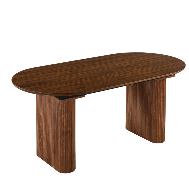 Orzechowy stół rozkładany do jadalni 90-220 cm ONERI okrągły MDF