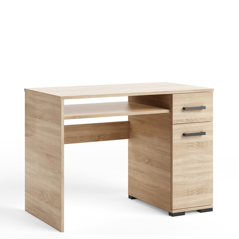 Biurko 90 cm z szufladą i szafką młodzieżowe FIORA dąb sonoma