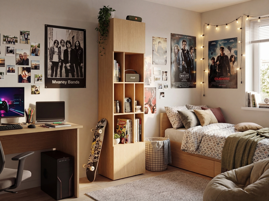 Regał z półkami na książki dwudrzwiowy 45 cm LUMI dąb wiosenny