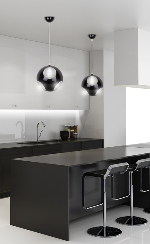 Czarna lampa wisząca sufitowa do salonu BOLLA metal 1 płomienna