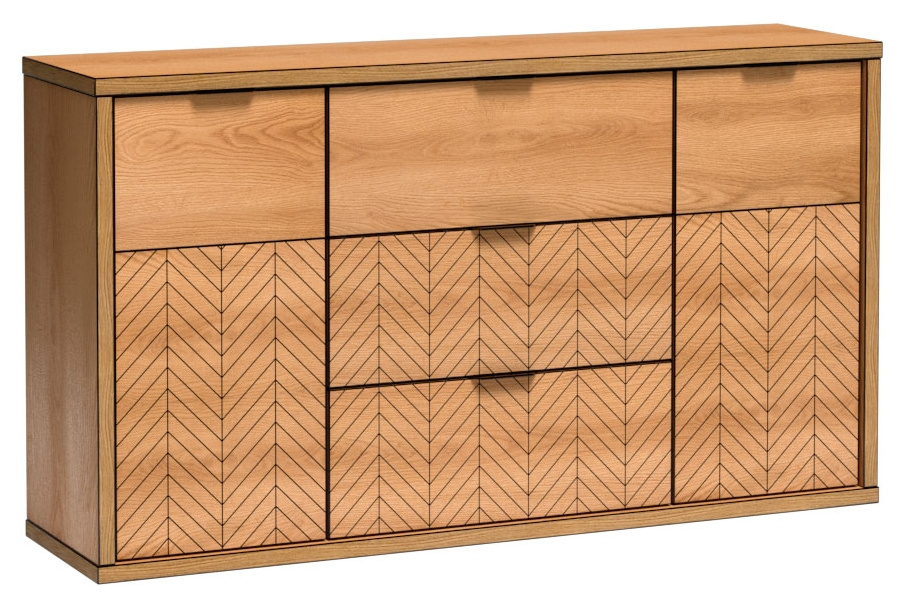 Komoda do salonu duża FONETTI dąb karmel