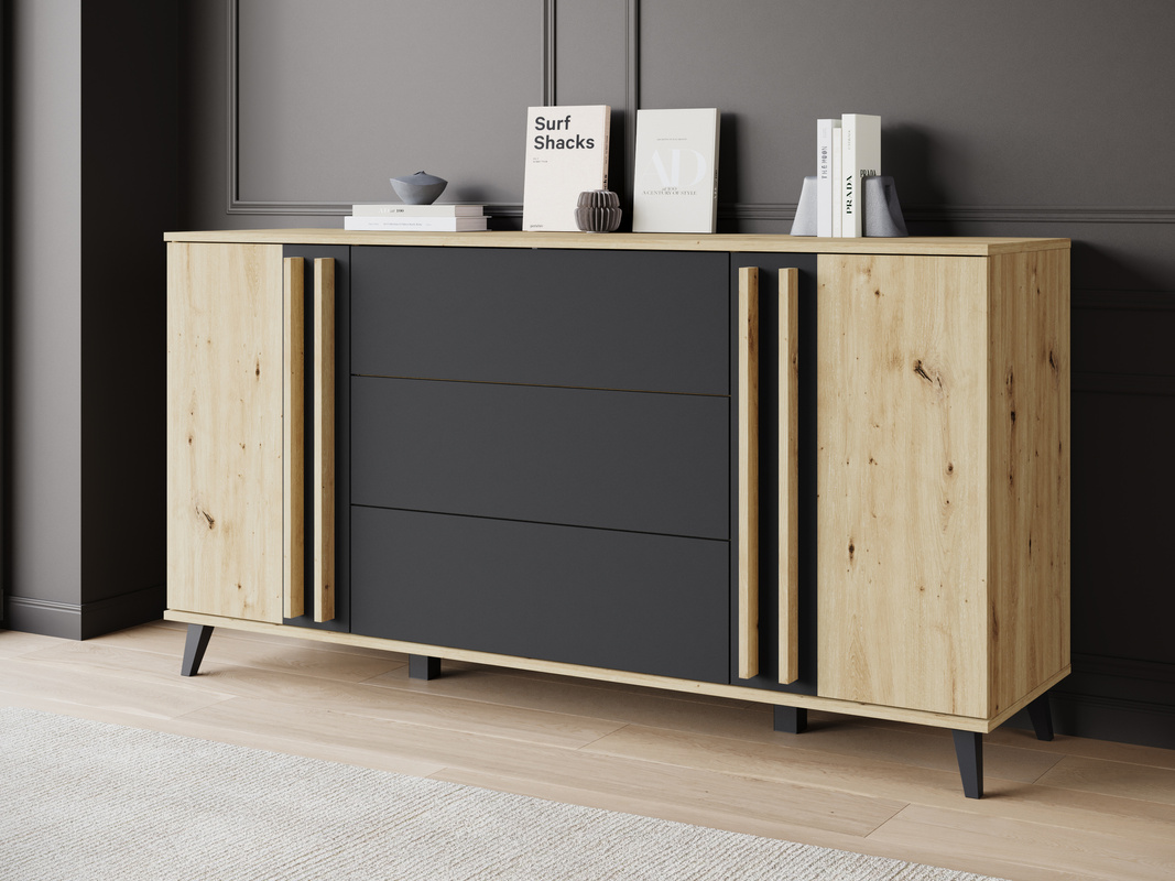 Komoda z szufladami do salonu 150 cm HOMELY dąb artisan