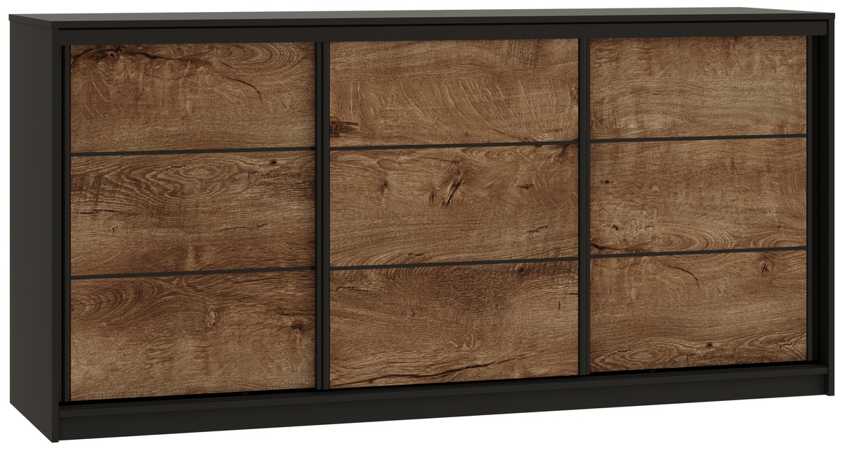 Pojemna komoda przesuwna z szufladami i drążkiem 200 cm LOFT