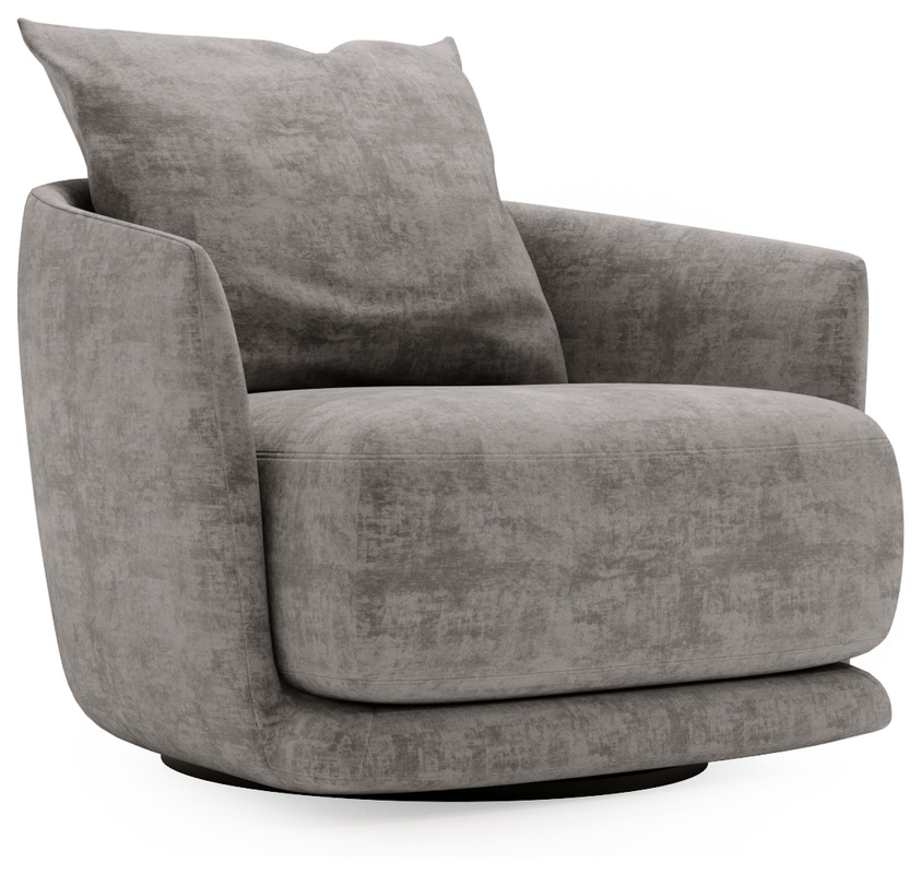 Szary szenilowy fotel obrotowy do salonu WISO