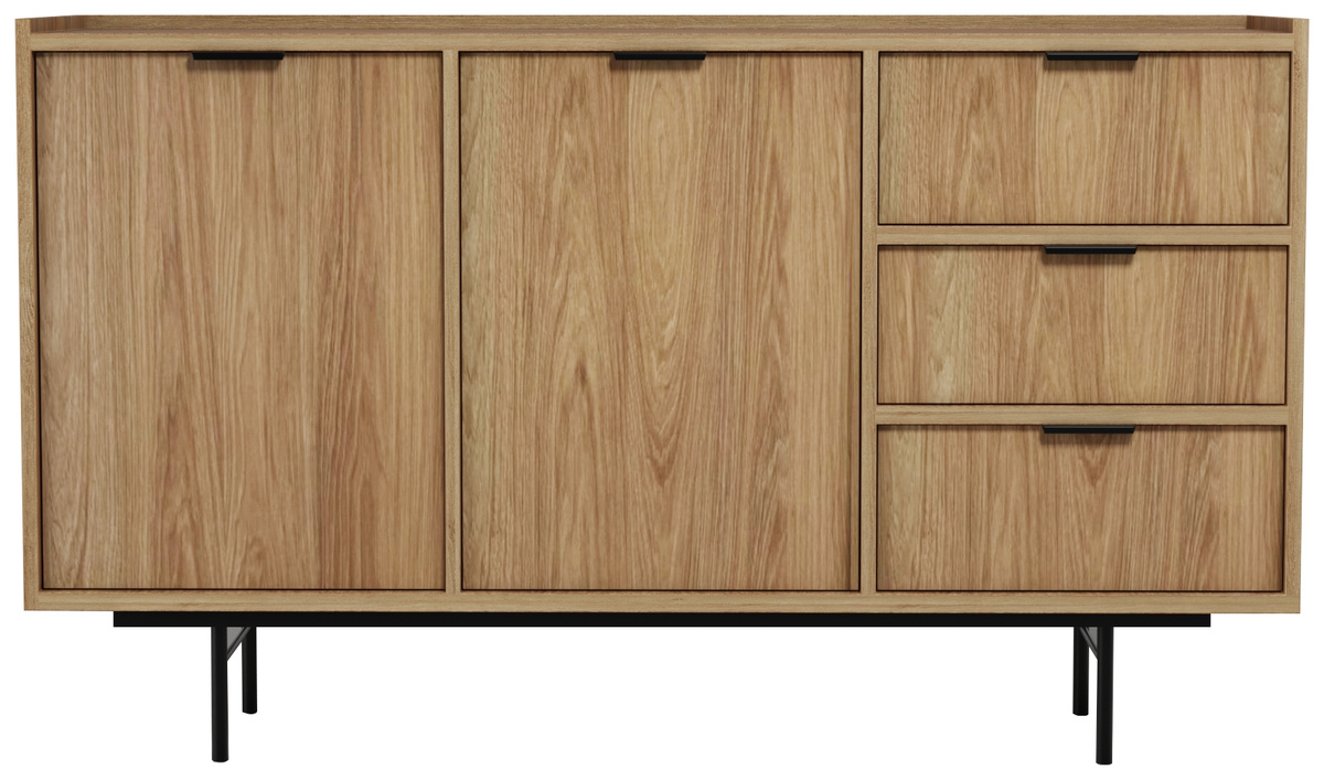 Komoda 150 cm do salonu z szufladami ELVIO hikora naturalna