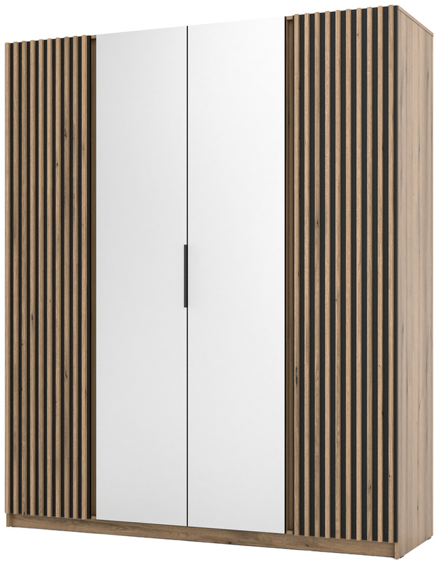 Szafa z lamelami i lustrem do sypialni 200 cm KARAT