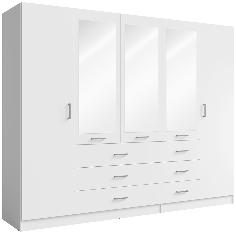 Szafa do przedpokoju z lustrem KONGO 250 cm biała