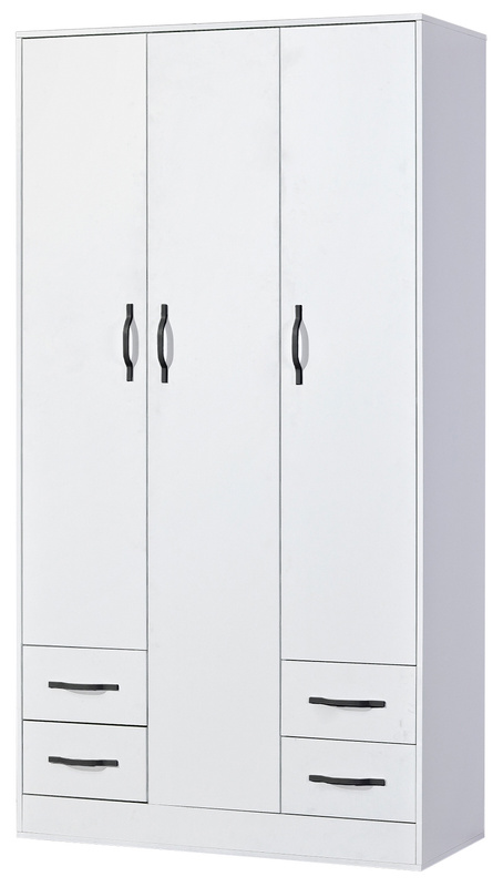 Nowoczesna szafa uchylna 120 cm biała z szufladami PULSA