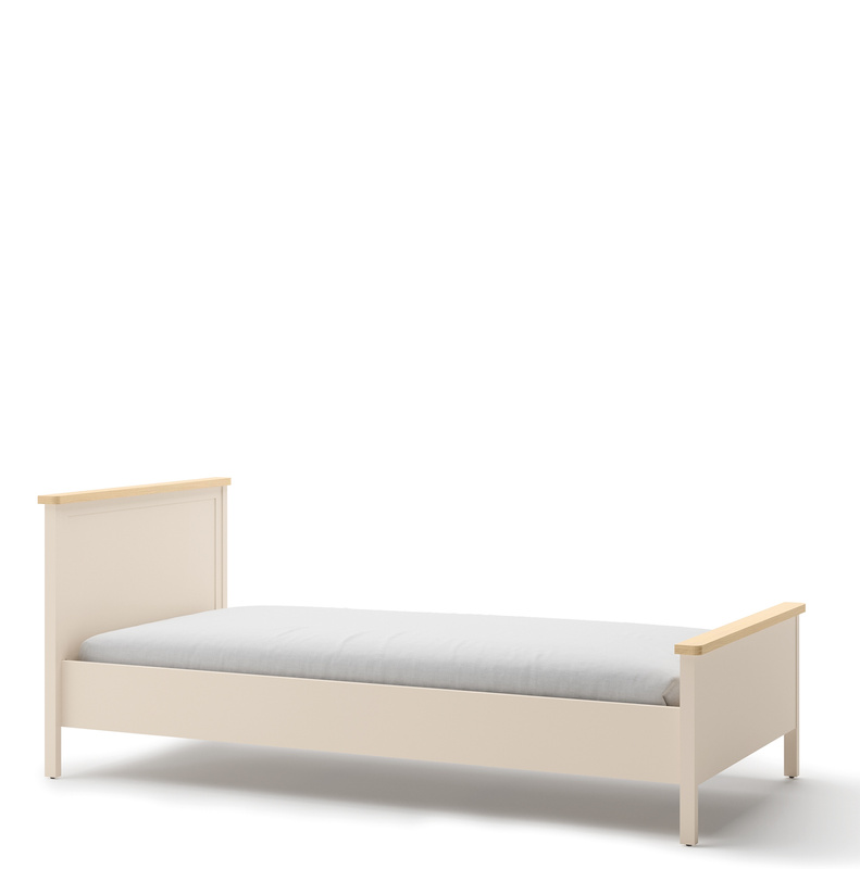 Łóżko młodzieżowe z materacem 120x200 cm STORY beż piaskowy