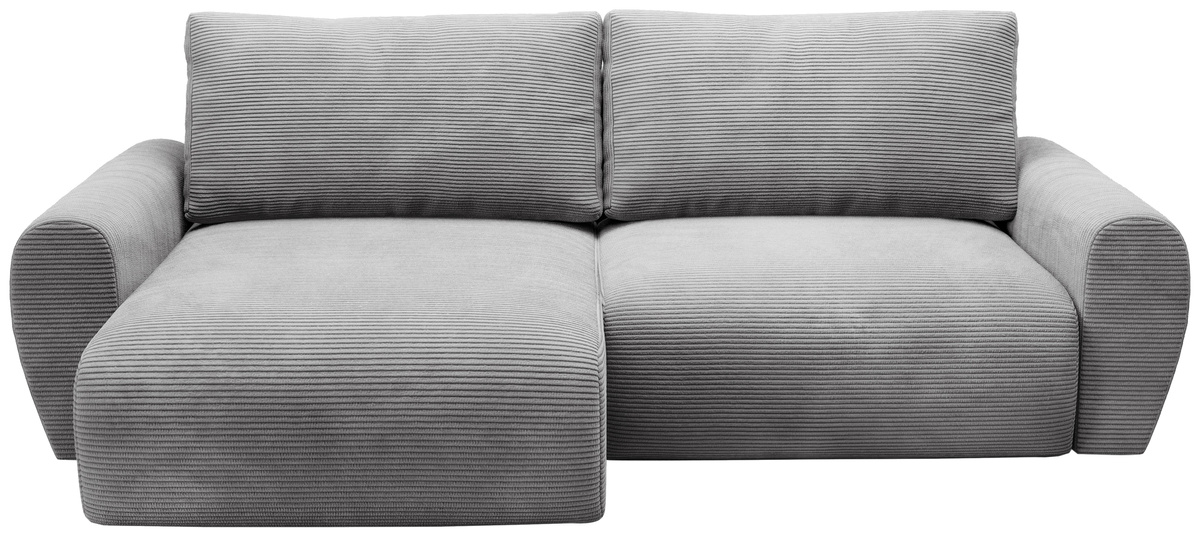 Szara kanapa narożna do salonu z funkcją spania rozkładana PATI