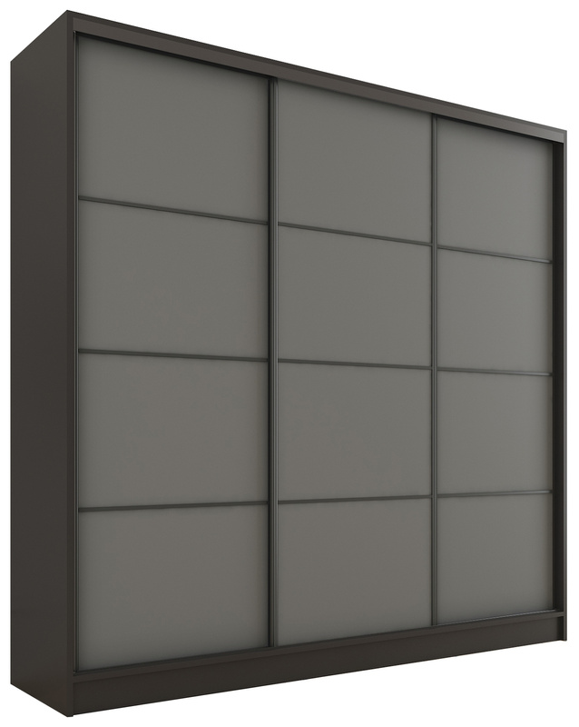 Pojemna szafa przesuwna z szufladami i półkami 180 cm LOFT grafit