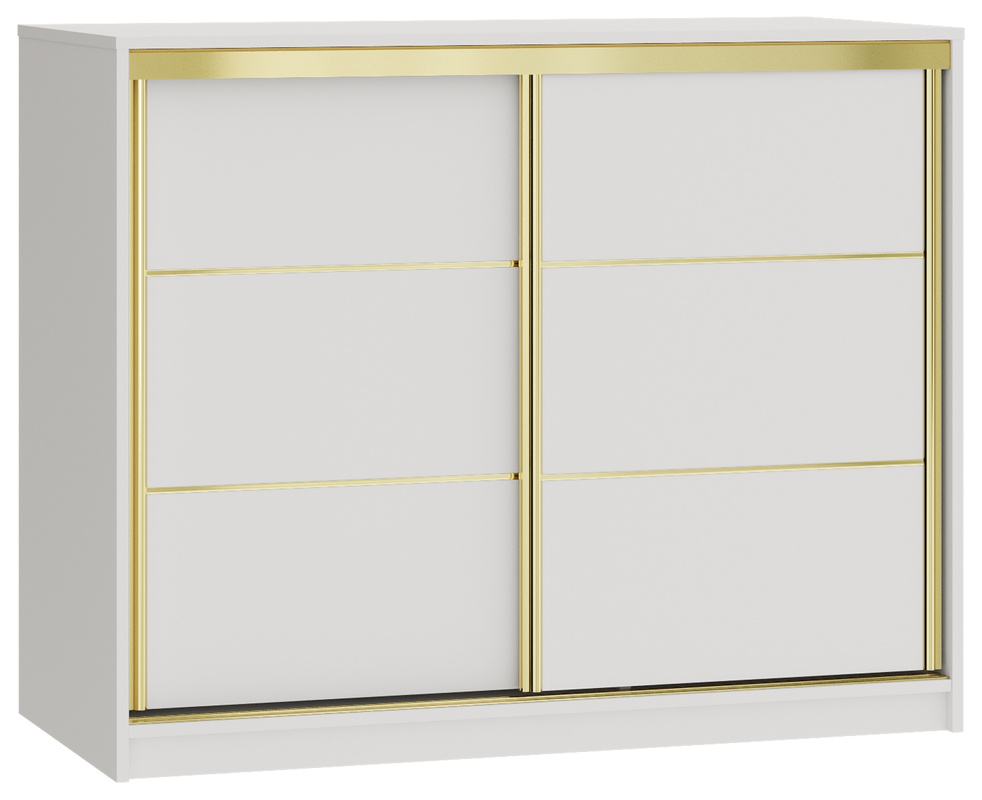 Biała komoda przesuwna z szufladami 120 cm GOLD