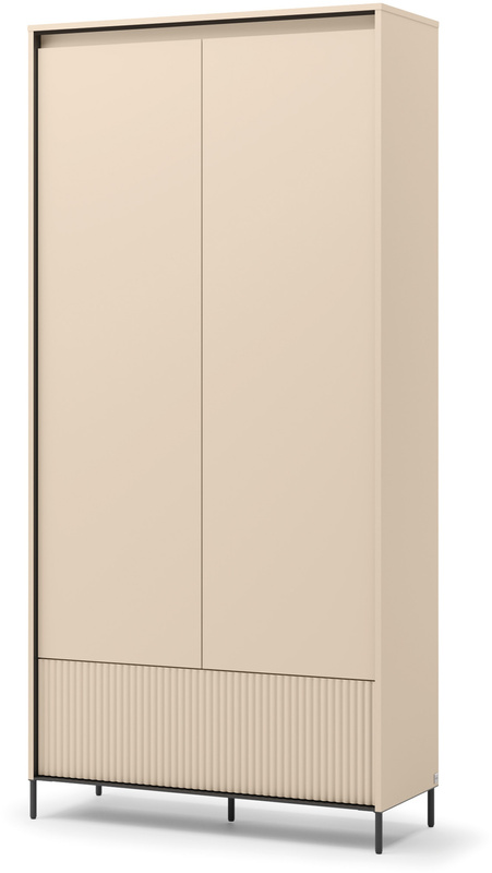 Dwudrzwiowa szafa do przedpokoju garderoby beżowa z oświetleniem TREND