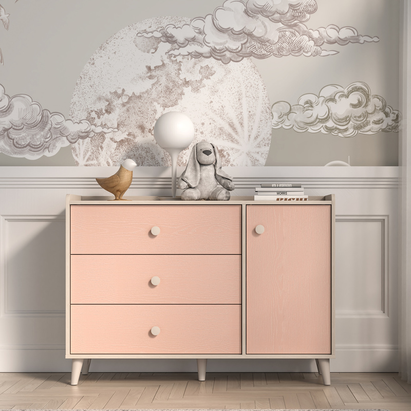 Komoda dla dziecka 120 cm z szufladami i szafką MERLO