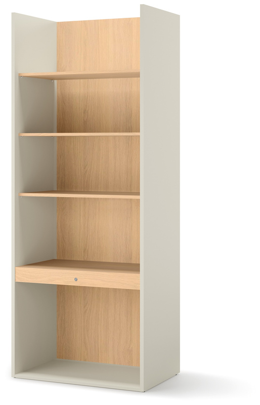 Regał na książki 85 cm z pojemnymi półkami WOOW beżowy