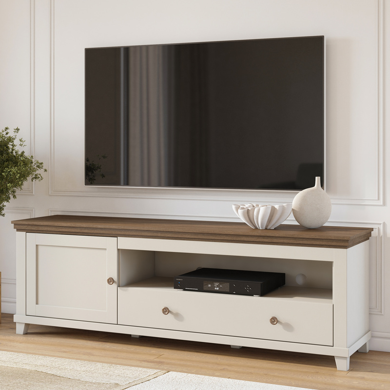 Komoda RTV pod telewizor 181 cm z szufladą IVORIA beż jasny