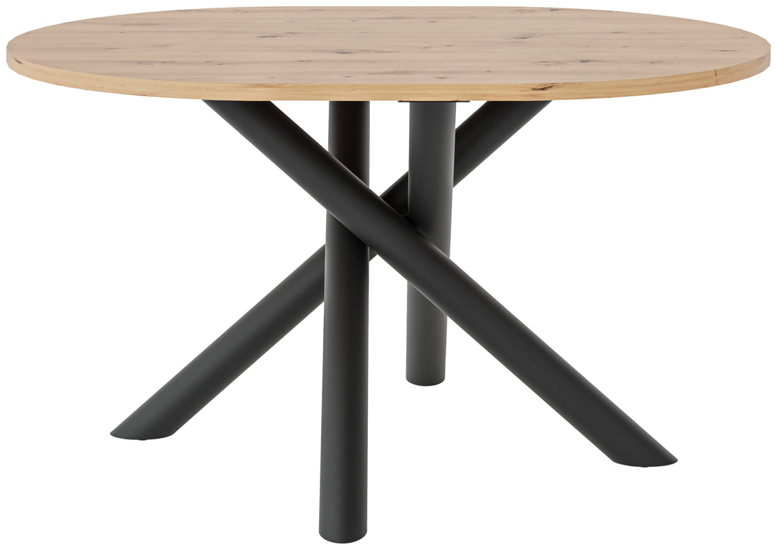 Owalny stół do jadalni 138x100 cm loftowy OPALIO dąb artisan