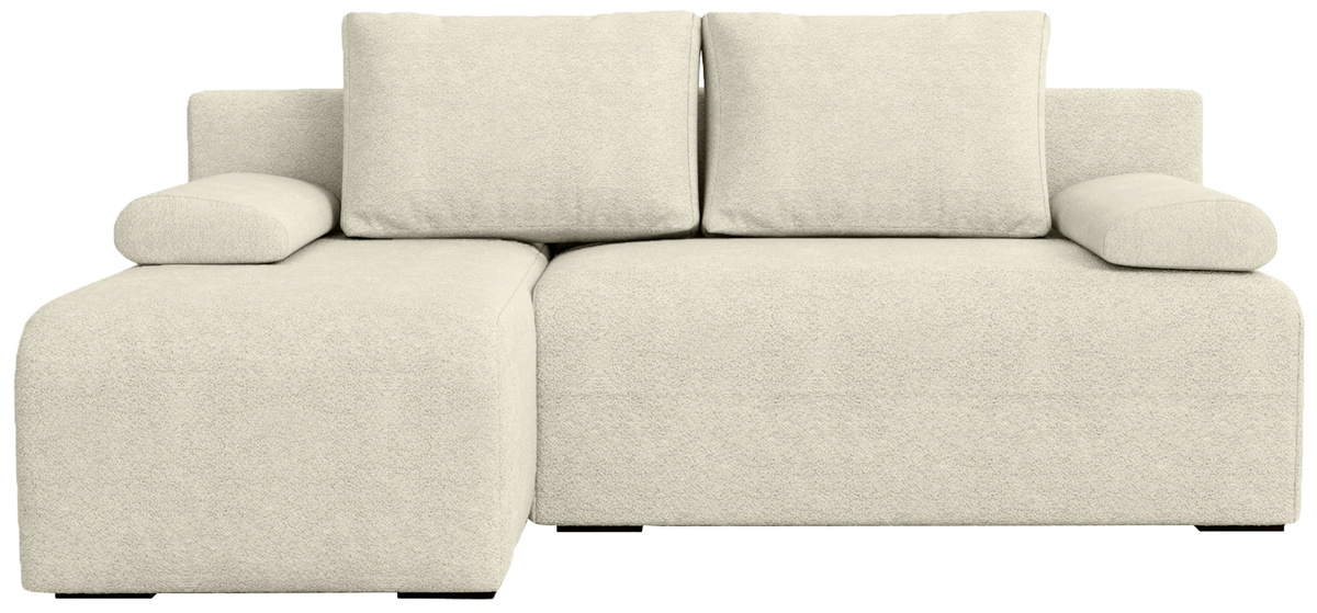 Beżowy narożnik z funkcją spania do salonu boucle ERNEST